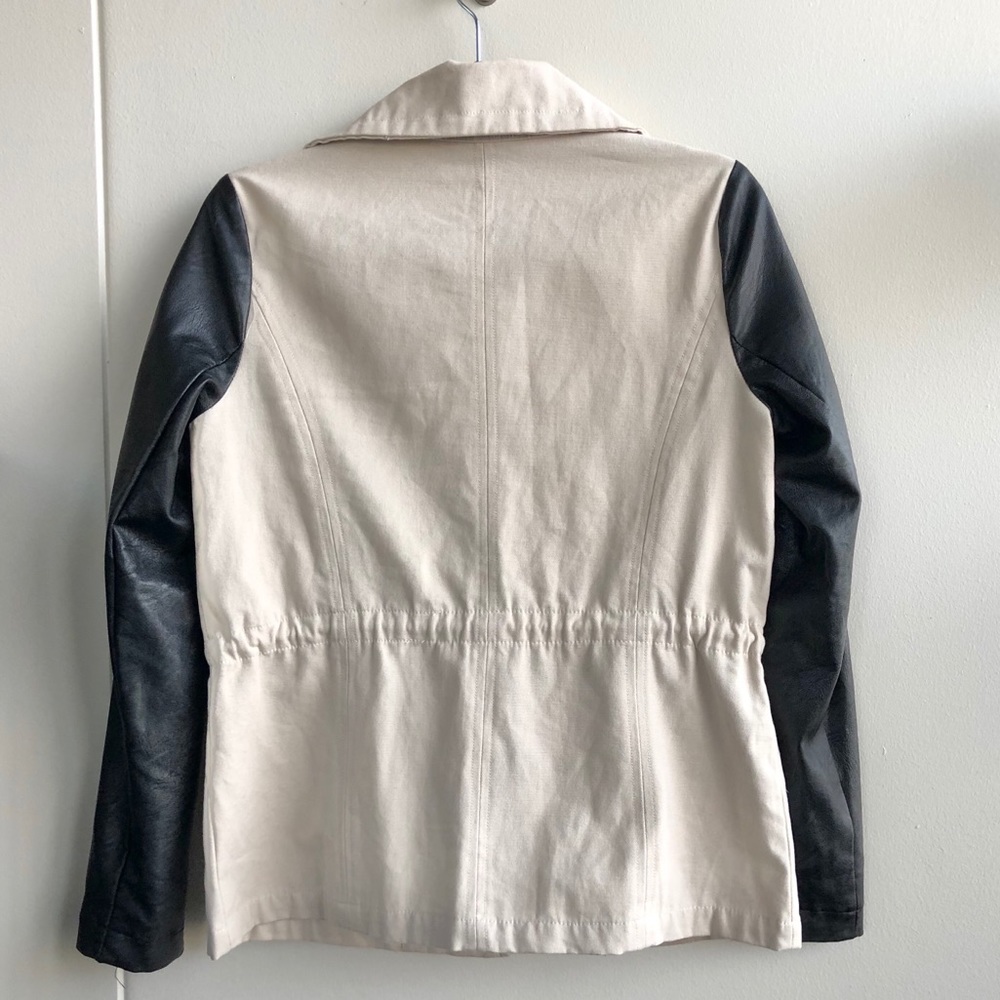 Canvas & Faux Leather Jacket - Picture 4 of 7